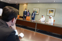 Em reunião com executivos da Emirates, Governador busca voo direto entre Paraná e Dubai. Foto: Governo do Paraná