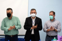 A Secretaria de Estado da Saúde (Sesa) assinou um termo de cooperação técnico científica nesta quarta-feira (13) para implantação e desenvolvimento de atividades de ensino, pesquisa e expansão no Hospital Regional do Litoral (HRL) de Paranaguá, em parceria com a Universidade Estadual do Paraná (Unespar). - Paranaguá, 13/10/2021  -  Foto: Américo Antonio/SESA