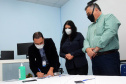A Secretaria de Estado da Saúde (Sesa) assinou um termo de cooperação técnico científica nesta quarta-feira (13) para implantação e desenvolvimento de atividades de ensino, pesquisa e expansão no Hospital Regional do Litoral (HRL) de Paranaguá, em parceria com a Universidade Estadual do Paraná (Unespar). - Paranaguá, 13/10/2021  -  Foto: Américo Antonio/SESA