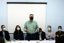 A Secretaria de Estado da Saúde (Sesa) assinou um termo de cooperação técnico científica nesta quarta-feira (13) para implantação e desenvolvimento de atividades de ensino, pesquisa e expansão no Hospital Regional do Litoral (HRL) de Paranaguá, em parceria com a Universidade Estadual do Paraná (Unespar). - Paranaguá, 13/10/2021  -  Foto: Américo Antonio/SESA