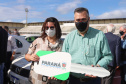 O governador em exercício Darci Piana e o secretário estadual da Saúde, Beto Preto, entregam nesta quarta-feira (13), veículos da Estratégia da Saúde da Família aos municípios da 1ª Regional de Saúde de Paranaguá, além de computadores para renovação e modernização do parque tecnológico da Sesa.13/10/2021 - Foto: Geraldo Bubniak/AEN