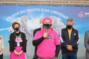 O governador em exercício Darci Piana participa nesta quinta-feira (14), da abertura da Expedição Filhas do Paraná - Rota deMototurismo no Palacio Iguaçu . Na foto, Telma Crummenauer ,  idealizadora da expedição de moto pelo Paraná.  14/10/2021 - Foto: Geraldo Bubniak/AEN