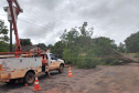 Equipes de emergência, manutenção e obras da Copel seguem em campo neste sábado (16), dando continuidade aos trabalhos de recuperação das redes elétricas danificadas pelo segundo pior temporal já enfrentado na história da empresa.  As chuvas desta sexta-feira (15) dificultaram a execução dos trabalhos e provocaram novos estragos. Já foram contabilizados 508 postes quebrados, nas duas regiões. - Curitiba, 16/10/2021 - Foto: Copel