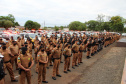 Centenas de viaturas e 1,5 mil policiais militares a mais do efetivo já aplicado rotineiramente, foram às ruas neste sábado (16/10) em todo o Paraná para inibir crimes e reforçar o patrulhamento em aéreas comerciais e residenciais do estado pela operação Fecha Quartel II. -  Curitiba, 16/10/2021 - Foto: PMPR