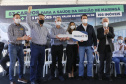 O governador Carlos Massa Ratinho Junior entrega 83 veículos para a Regional de Saúde de Maringá. Gilson Abreu/AEN