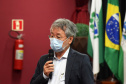 As ações para o pós-pandemia da Covid-19 devem ser prioridade no processo de reorganização do Planejamento Regional Integrado (PRI) da área da saúde no Paraná. A afirmação foi feita pelo secretário estadual da Saúde, Beto Preto, durante evento para discutir o PRI com Regionais e municípios da Macrorregião Oeste, realizado em Foz do Iguaçu, nesta terça-feira (26). - Foz do Iguaçu, 26/10/2021 - Foto: Américo Antonio/SESA