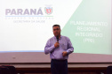 As ações para o pós-pandemia da Covid-19 devem ser prioridade no processo de reorganização do Planejamento Regional Integrado (PRI) da área da saúde no Paraná. A afirmação foi feita pelo secretário estadual da Saúde, Beto Preto, durante evento para discutir o PRI com Regionais e municípios da Macrorregião Oeste, realizado em Foz do Iguaçu, nesta terça-feira (26). - Foz do Iguaçu, 26/10/2021 - Foto: Américo Antonio/SESA