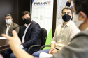 
Prefeitos de sete municípios do Litoral do Paraná se reuniram, nesta segunda-feira (25) com o secretário de Estado da Infraestrutura e Logística, Sandro Alex; o diretor geral do Departamento de Estradas e Rodagem do Paraná, Fernando Furiatti; e com o diretor-presidente da Portos do Paraná, Luiz Fernando Garcia, para planejar como será feita a retirada de rochas, resultado das obras de derrocagem da Pedra da Palangana, no canal de acesso ao Porto de Paranaguá.  Foto: Rodrigo Felix Leal/SEIL