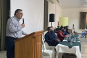 O secretário de Estado da Saúde, Beto Preto, destacou a parceria do Governo do Estado com os municípios, principalmente no enfrentamento à Covid-19, em reunião realizada nesta quarta-feira (27) com a Associação dos Municípios dos Campos Gerais (AMCG) em Arapoti. -  Curitibs, 27/10/2021 - Foto: Andressa Desyreé/SESA