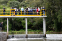 O governador Carlos Massa Ratinho Junior inaugurou nesta quinta-feira (28) a obra de transposição do rio Capivari para a Bacia do Iraí, em Colombo, na região metropolitana de Curitiba. Foto: Jonathan Campos/AEN