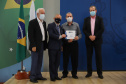 O vice governador Darci Piana e o o superintendente da Ciência, Tecnologia e Ensino Superior, Aldo Bona participam, nesta quinta-feira (28), da entrega do 34 Premio Paranaense de Ciencia e Tecnologia,  no Palacio Iguacu.   Curitiba, 28/10/2021 -  Foto: Geraldo Bubniak/AEN