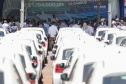  O governador Carlos Massa Ratinho Junior entregou nesta sexta-feira (29) mais 52 automóveis para reforço da frota da saúde em 22 municípios da 19ª Regional de Jacarezinho, no Norte Pioneiro. Os carros serão utilizados para atendimento domiciliar dentro da Estratégia da Saúde da Família (ESF). Foto: Jonathan Campos/AEN