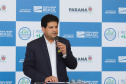 Solenidade de entrega de materiais para atendimento de emergencias para a Defesa Civil, na nesta sexta-feira (29), no Palacio Iguaçu em Curitiba. Na foto, o secretário de Qualidade Ambiental do Ministério do Meio Ambiente, André França.  Foto: Geraldo Bubniak/AEN