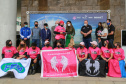Expedição Filhas do Paraná volta a Curitiba após 2.800 km divulgando o Outubro Rosa. As motociclistas do grupo Filhas do Vento e da Liberdade retornaram neste sábado (30) ao Palácio Iguaçu – mesmo ponto de onde partiram no dia 14 de outubro, e foram recebidas pelo vice-governador Darci Piana e pela primeira-dama do Estado e presidente do Conselho Estadual de Ação Solidária, Luciana Saito Massa. - Curitiba, 30/10/2021 - Foto: Valdelino Pontes