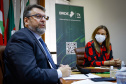 O paranaense Wilson Bley Lipsky assumiu nesta quarta-feira (3) a presidência do Banco Regional de Desenvolvimento do Extremo Sul (BRDE). Até então ele ocupava os cargos de vice-presidente e diretor de Operações da instituição. O banco atua nos três estados do Sul ? Paraná, Santa Catarina e Rio Grande do Sul ? e no Mato Grosso do Sul. - Curitiba, 03/11/2021 - Foto: BRDE