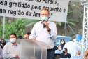 Em mais um passo no processo de consolidação do Voe Paraná, o maior programa de aviação regional do País, o Governo do Estado finalizou o convênio que vai permitir a modernização da pista de pouso e decolagem do aeroporto Francisco Lacerda Junior, em Cornélio Procópio, no Norte Pioneiro. O investimento é de R$ 4.771.057,10. O anúncio foi feito nesta quarta-feira (03) pelo governador Carlos Massa Ratinho Junior durante visita à cidade. Foto: Ari Dias/AEN