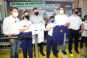 O governador Carlos Massa Ratinho Junior entregou nesta quinta-feira (04) mais 1.837 kits de uniformes para três colégios estaduais cívico-militares (CECM) de Umuarama, no Noroeste do Paraná. Foto:  Umuarama, 04/11/2021 - Foto: Ari Dias/AEN