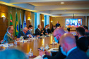 O chefe da Casa Civil do Paraná, Guto Silva, e o secretário estadual de Justiça, Família e Trabalho, Ney Leprevost, apresentaram nesta quinta-feira (4) o programa Cartão Futuro a empresários da Associação Comercial do Paraná (ACP). Foto: Guilherme Flores/Casa Civil