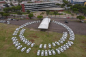 Governador Carlos Massa Ratinho Junior entrega 69 veículos para os 25 municípios da 10ª Regional de Saúde, em Cascavel. Carros serão usados para reforçar estratégia de Saúde da Família, com atendimentos domiciliares realizados pelos municípios. -  Cascavel, 05/11/2021 - Foto Gilson Abreu/AEN