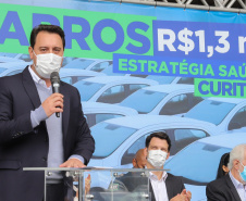 O governador Carlos Massa Ratinho Junior entrrega  nesta quinta-feira (11),  veículos da Estratégia da Saúde da Família no Parque Barigui em Curitiba.   - 11/11/2021