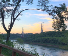 Obras da Ponte da Integração Brasil-Paraguai atingem 73% de execução Foto: Mohammad Fayad/Itaipu Binacional