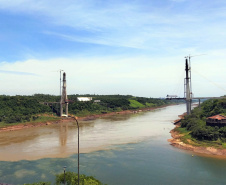 Obras da Ponte da Integração Brasil-Paraguai atingem 73% de execução Foto: Stela Guimarães/Itaipu Binacional