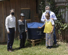 O projeto Caixa D´Água Boa, do governo Carlos Massa Ratinho Junior, conquistou nesta quinta-feira o prêmio ODS (Objetivos do Desenvolvimento Sustentável). O anúncio foi feito pela equipe do Sesi durante o Congresso ODS 2021. - Curitiba, 26/11/2021 - Foto: SEJUF