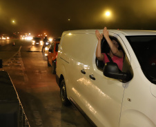 Encerramento dos atuais contratos de concessão de rodovias no Paraná. Abertura das catracas da praça de pedágio da Ecovia, na BR-277, em São José dos Pinhais, ocorrida à 0h00 deste domingo. - Curitiba, 28/11/2021 - Foto: Ari Dias/AEN