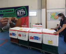 Distribuição das vacinas para regionais de saúde no Cemepar - Curitiba, 30/11/2021