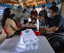 Artesãos de comunidades indígenas fazem a formação da Bolsa Qualificação. Foto: Kraw Penas/SECC