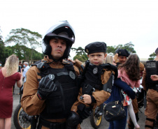 Policiais militares se formam no curso de rondas ostensivas com motocicletas. Foto:PMPR