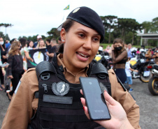 Policiais militares se formam no curso de rondas ostensivas com motocicletas. Foto:PMPR