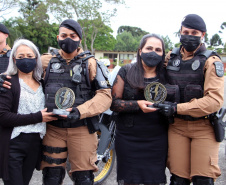 Policiais militares se formam no curso de rondas ostensivas com motocicletas. Foto:PMPR