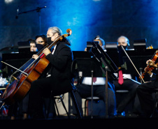 Primeira apresentação do Natal no Palácio Iguaçu é um espetáculo de fogos, luzes e música