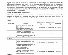 DER divulga resultado final da licitação de conservação das rodovias do Anel de Integração