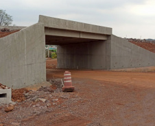 Obra de implantação do Contorno Noroeste de Francisco Beltrão alcança 60% da execução. Foto:DER