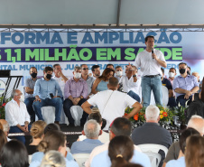 O governador Carlos Massa Ratinho Junior inaugurou nesta sexta-feira (17) o novo Hospital Juarez Barreto, no município de Faxinal, no Vale do Ivaí, após obras de ampliação. - Faxinal, 17/12/2021 - Foto: Ari Dias