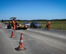 Pavimentação em concreto ca PRC-280 avança 1 Km por dia.