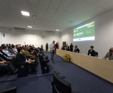 O Secretário da Segurança Pública do Paraná, Romulo Marinho Soares, participou nesta quarta-feira (08/11) do I Encontro Nacional de Gestores de Estatística de Segurança Pública. - Florianópolis, 09/12/2021