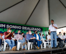 O governador Carlos Massa Ratinho Junior assina nesta quinta-feira (16) a ordem de serviço das obras de duplicação da PR-445, entre Londrina e Mauá da Serra, na região Norte. - Tamarana, 16/12/2021