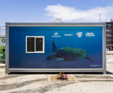 CONTÊINERES DA SANEPAR MOSTRAM IMAGENS DE ANIMAIS MARINHOS DO PARANÁ E CHAMAM A ATENÇÃO PARA A PRESERVAÇÃO AMBIENTAL