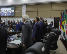 O vice governador Darci Piana participa  nesta segunda-feira  (10), da posse do desembargador José Laurindo na presidência  do Conselho dos Presidentes dos Tribunais de Justiça.   Curitiba, 10/01/2022 -  Foto: Geraldo Bubniak/AEN