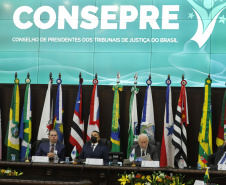 O vice governador Darci Piana participa  nesta segunda-feira  (10), da posse do desembargador José Laurindo na presidência  do Conselho dos Presidentes dos Tribunais de Justiça.   Curitiba, 10/01/2022 -  Foto: Geraldo Bubniak/AEN