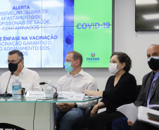 Coletiva de Imprensa com o Secretario de Saude, Beto Preto e com Nestor Werner Diretor Geral SESA