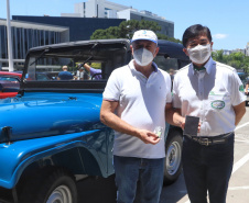 O Departamento de Trânsito do Paraná (Detran-PR), junto com a Federação Brasileira de Veículos Antigos (FBVA), realiza o evento de lançamento do novo modelo de placa preta para veículos de coleção - Curitiba, 22/01/2022