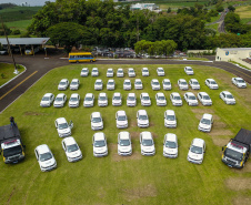 Governador Carlos Massa entrega 63 veículos para a 16ª Regional de Saúde utilizar na Estratégia Saúde da Família. - Apucaraná, 27/01/2022