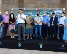 Governador Carlos Massa Ratinho Junior entrega veículos para a Vigilância Ambiental.