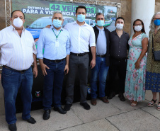 Governador Carlos Massa Ratinho Junior entrega veículos para a Vigilância Ambiental.