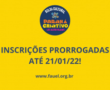 Prazo de inscrição para Bolsa Cultural Paraná Criativo é prorrogado