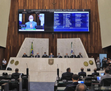 O governador Carlos Massa Ratinho Junior participou nesta quarta-feira (2) da abertura dos trabalhos da 19ª Legislatura da Assembleia Legislativa. 